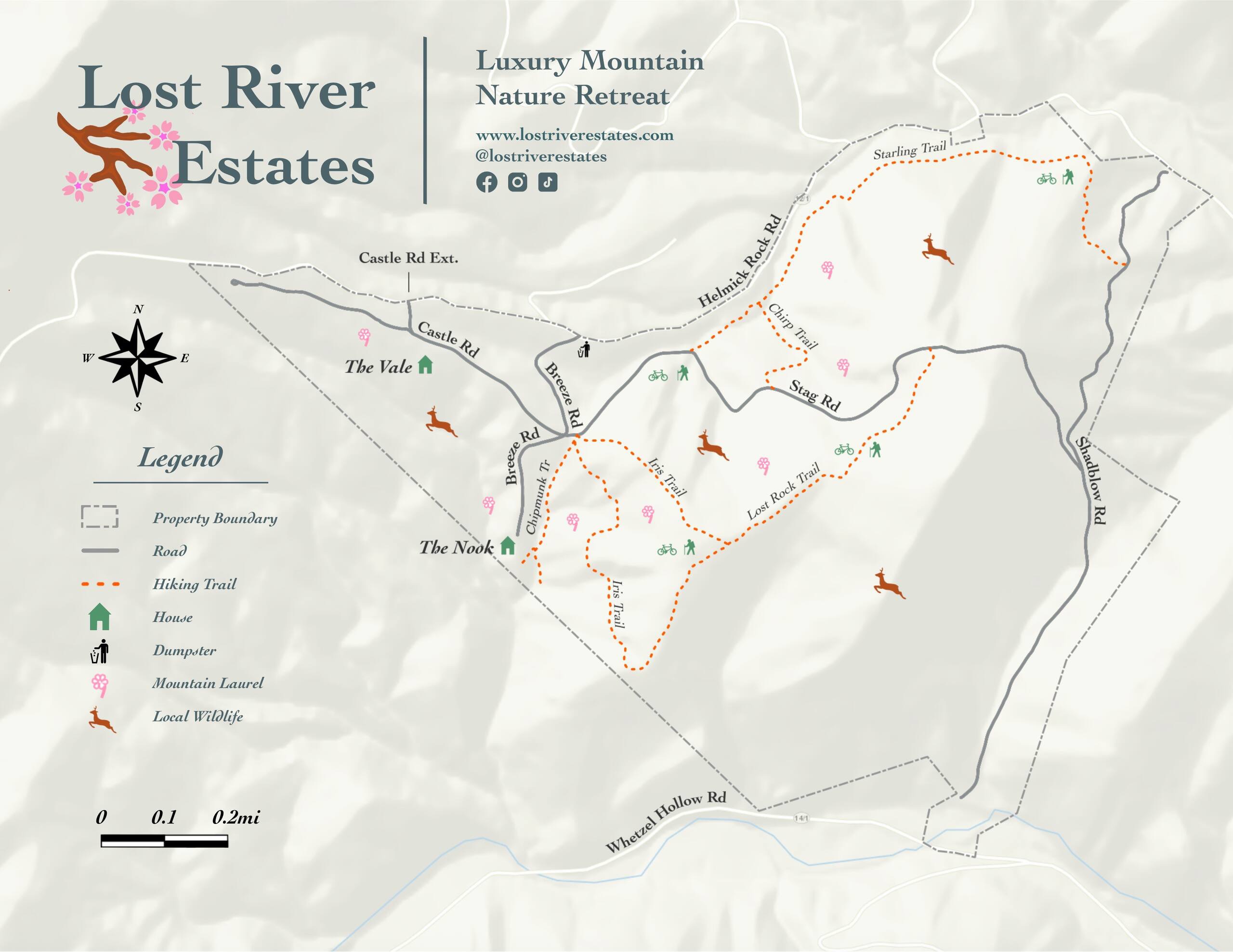 Custom illustrated map of Lost River Estates in Lost River, Hardy County, West Virginia showing property location and surrounding area